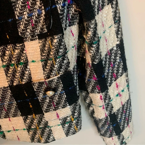 Vintage Linea Tweed Cropped Blazer Black Pink 10 - Picture 11 of 13